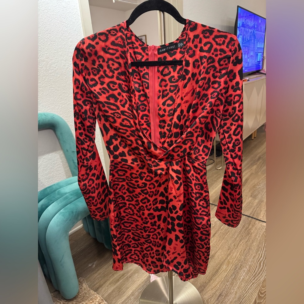 Gorgeous leopard red dress size 2